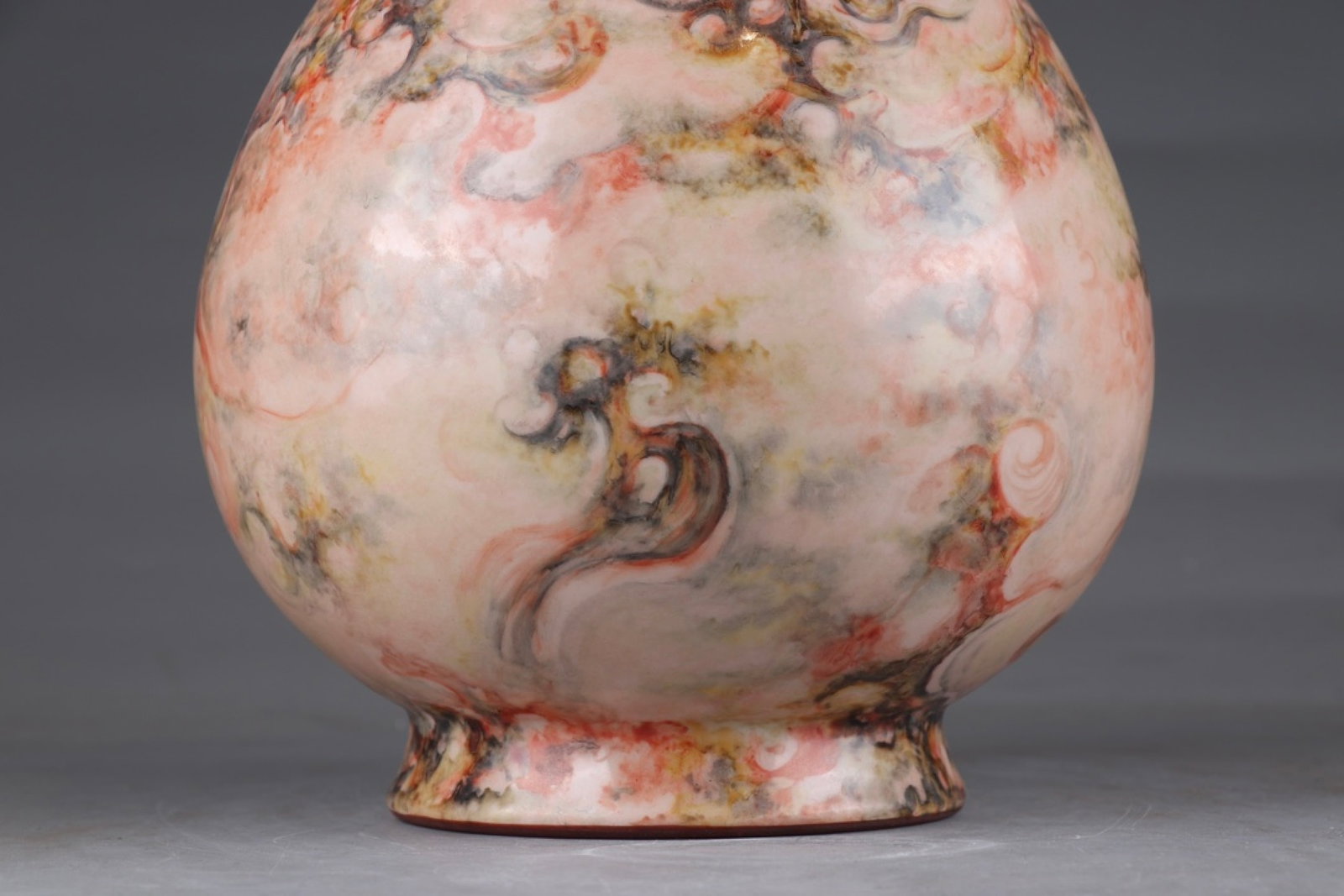 An Exquisite Marble Glazed Auspicious Cloud Pattern Vase - 7