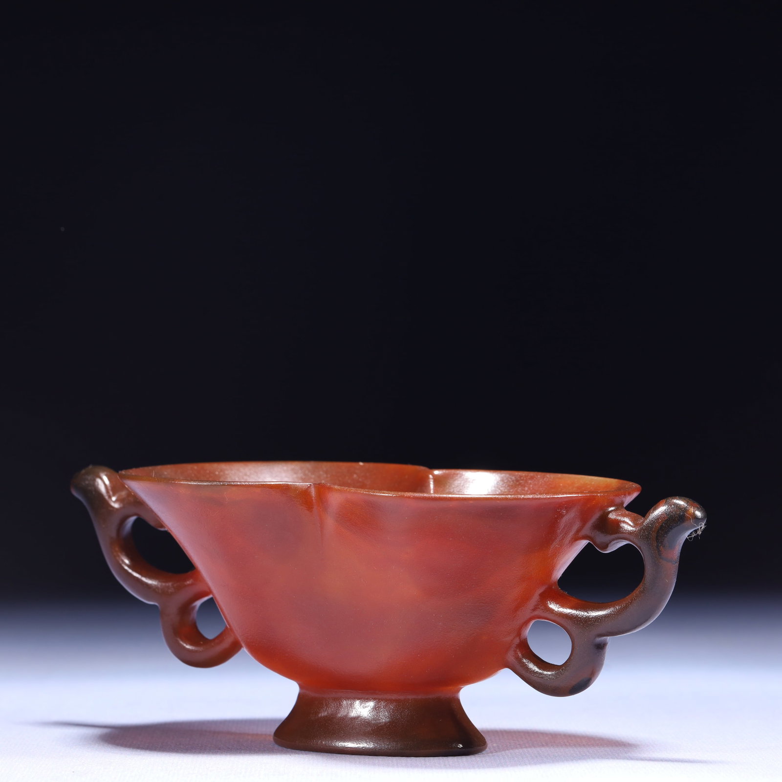 An Exquisite Agate Double-Ears Cup - 4
