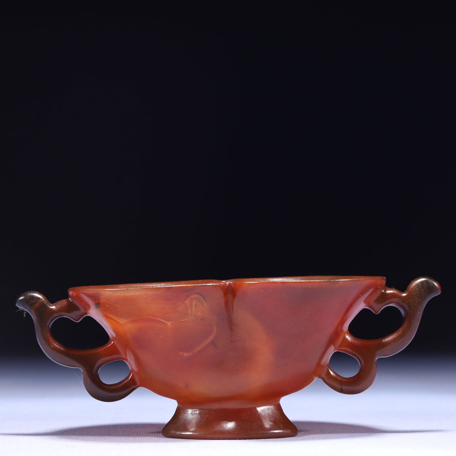 An Exquisite Agate Double-Ears Cup - 7
