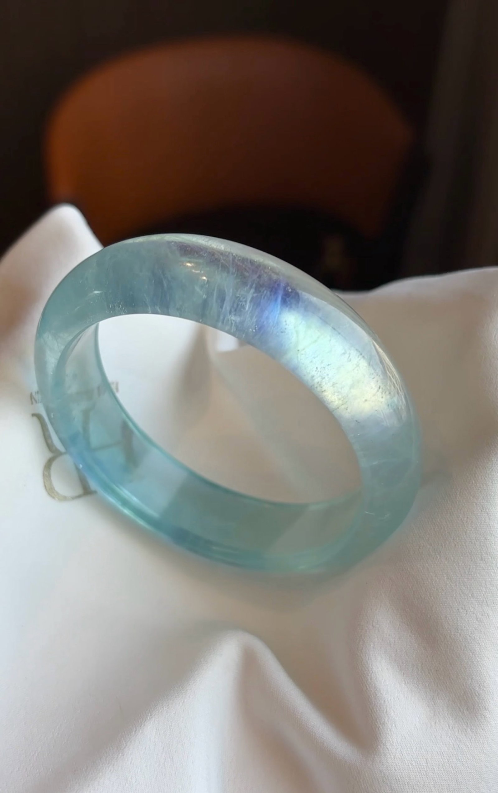 An Exquisite Aquamarine Bracelet: An Exquisite Aquamarine Bracelet,Size:2.4inx0.7inx0.3in,Weight:69.3g 海蓝宝手镯