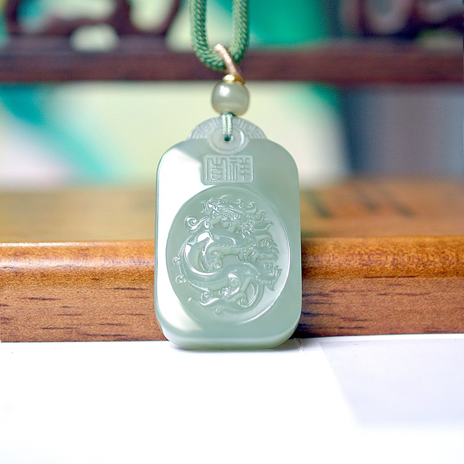An Exquisite White Jade Dragon Pattern Pendant - 3