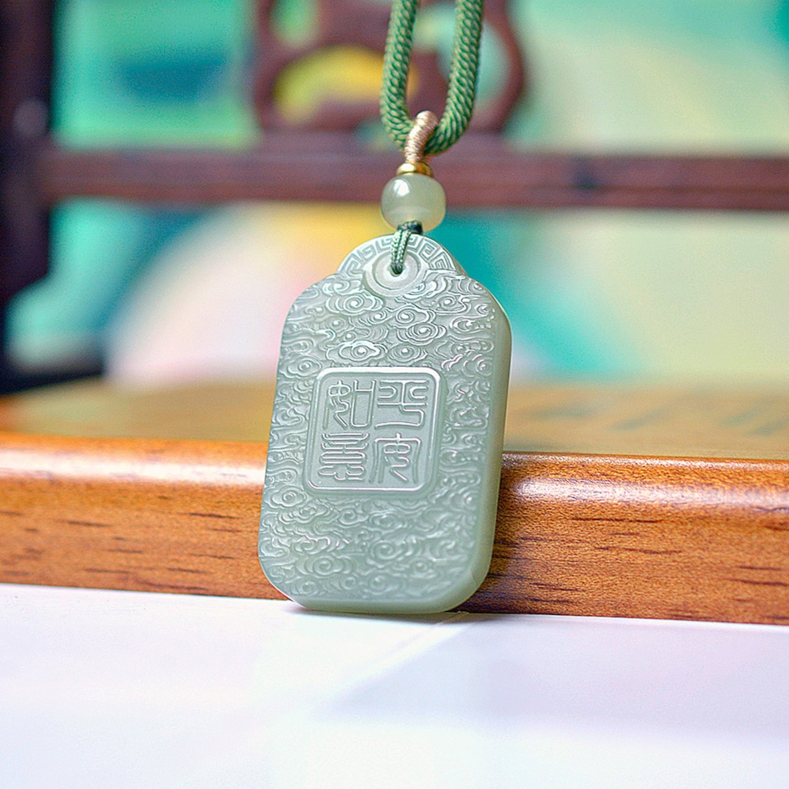 An Exquisite White Jade Dragon Pattern Pendant - 4