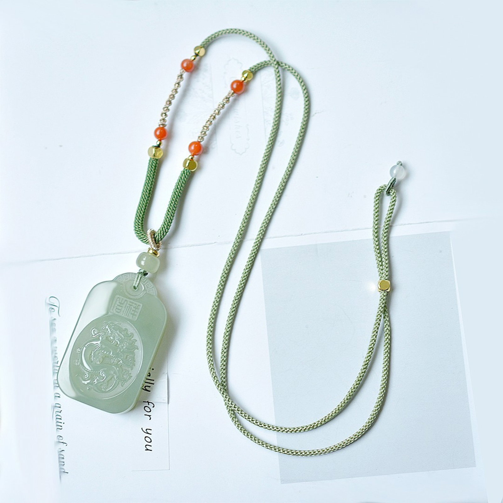 An Exquisite White Jade Dragon Pattern Pendant - 5
