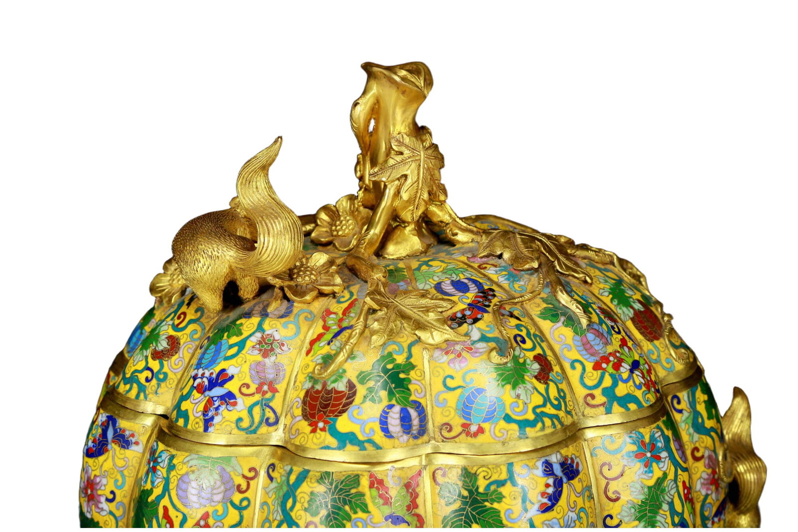 An exquisite cloisonn?? 'squirrel and grape' pattern box - 2