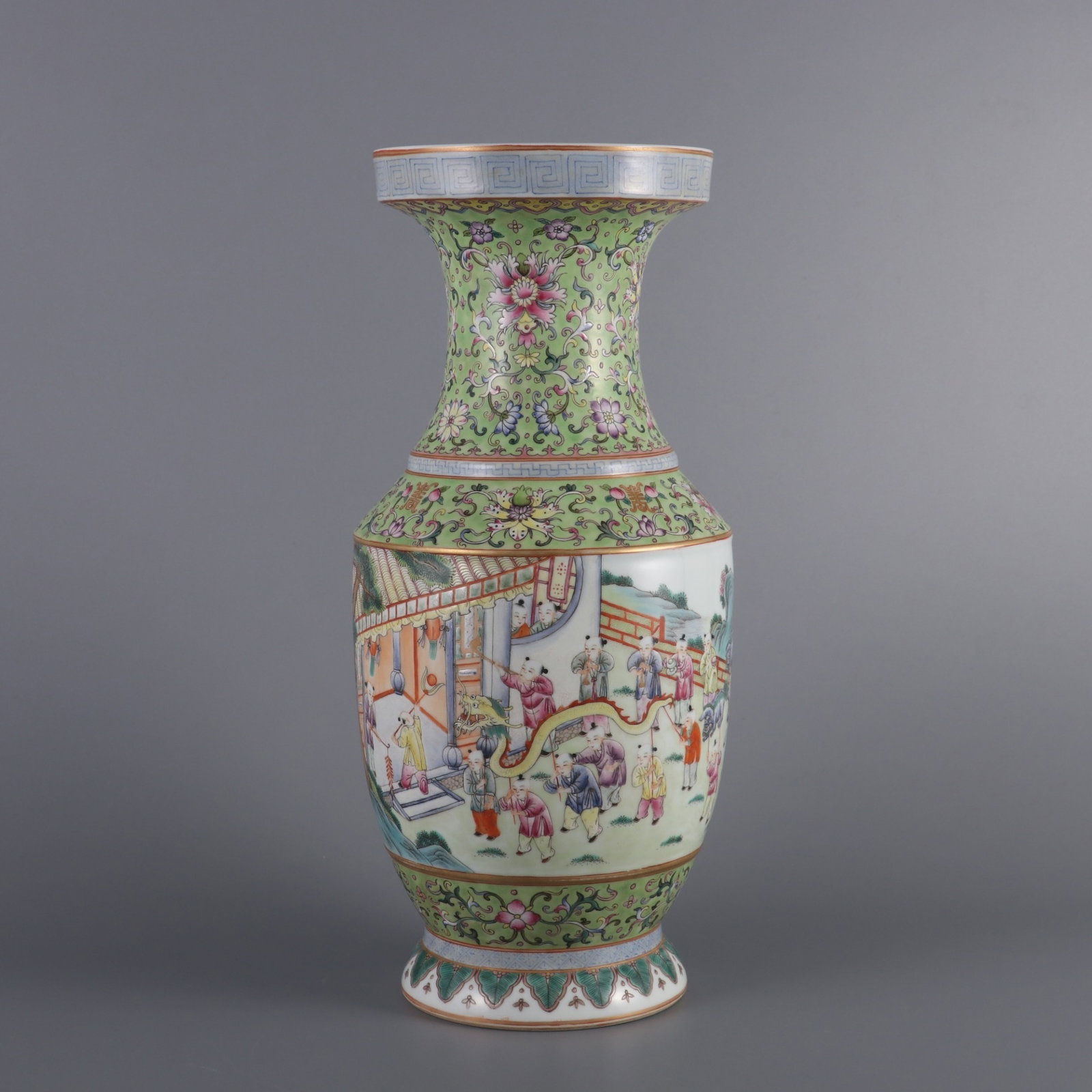 A Rare Famille-Rose Character and Story Pattern Vase: A Rare Famille-Rose Character and Story Pattern Vase,Qing Dynasty,China,Yongzheng Six-character Mark,Size:13inx5.7in