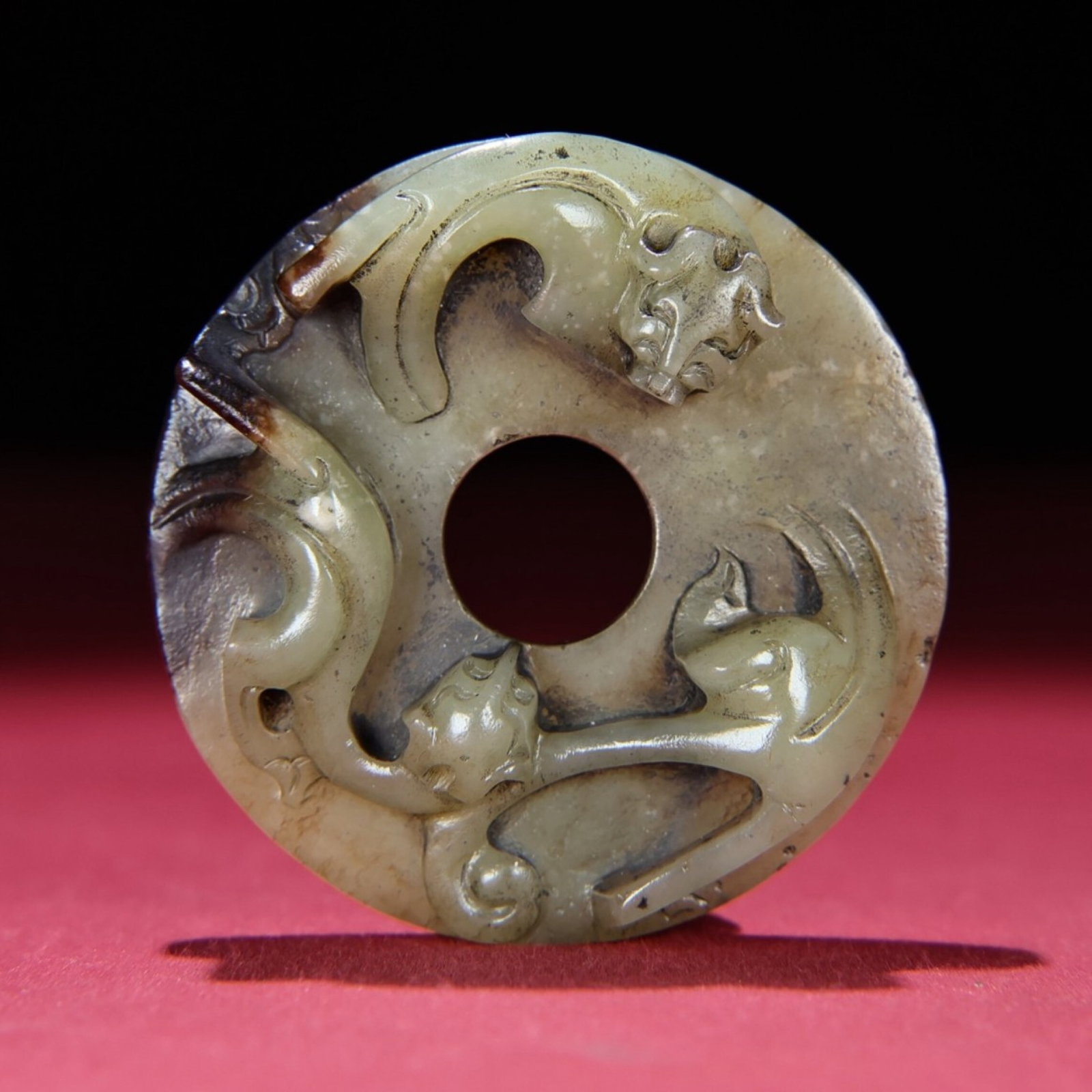 White Jade Chi-Dragon Pendant: White Jade Chi-Dragon Pendant,Qing Dynasty,China,Size:2.4inx0.6in,Weight:65g 白玉螭龙挂件,中国清代