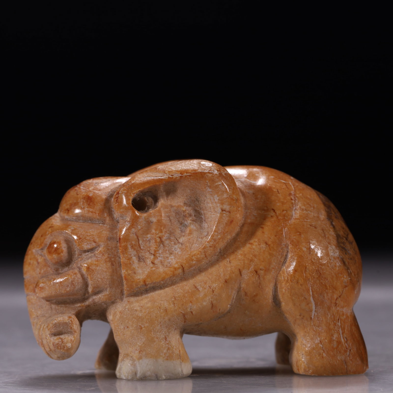 Hongshan Culture Yellow-Brown Jade Carved Standing Elephant (1 of 9)