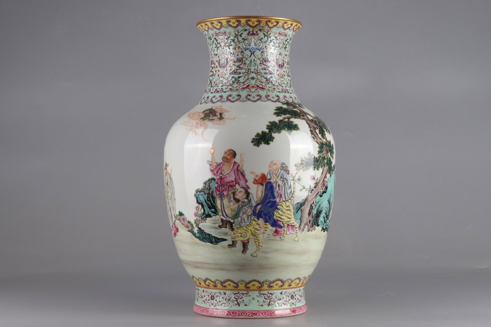 A Rare Famille-Rose Character and Story Pattern Vase (1 of 9)