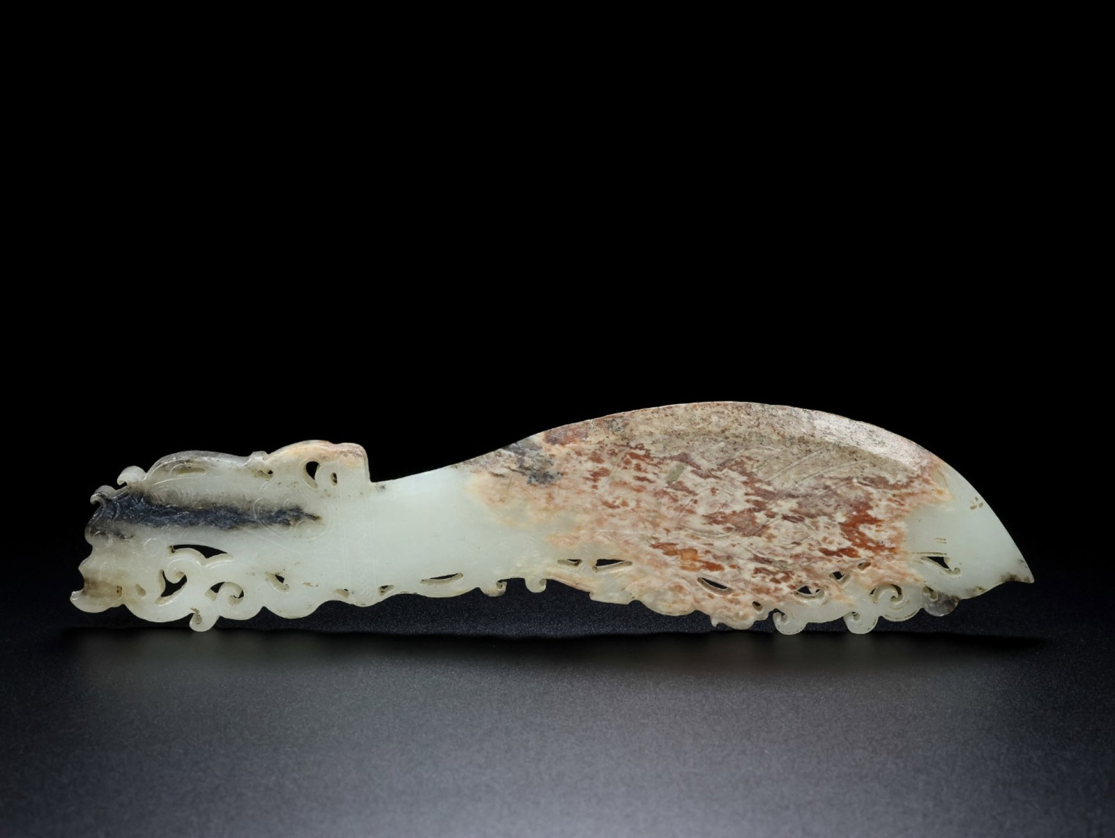 An Exquisite White Jade Auspicious Beast Pattern Sword - 2