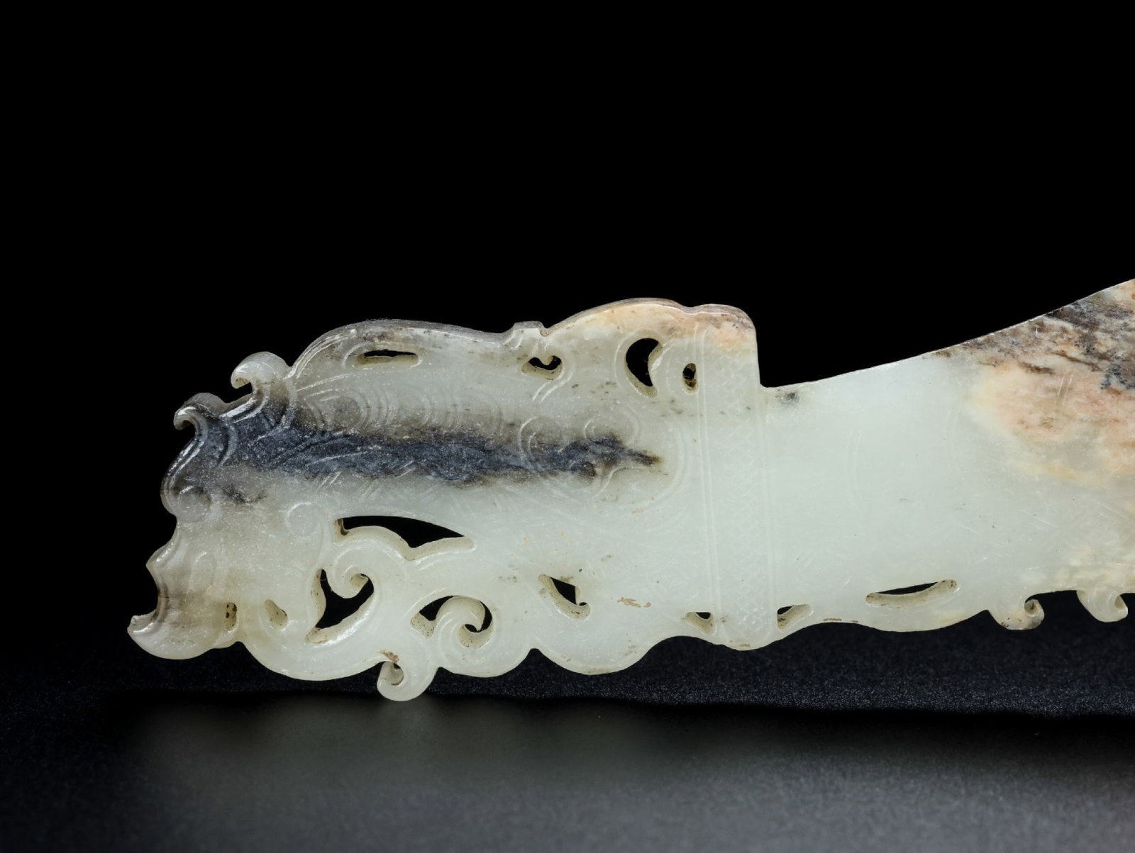 An Exquisite White Jade Auspicious Beast Pattern Sword - 5