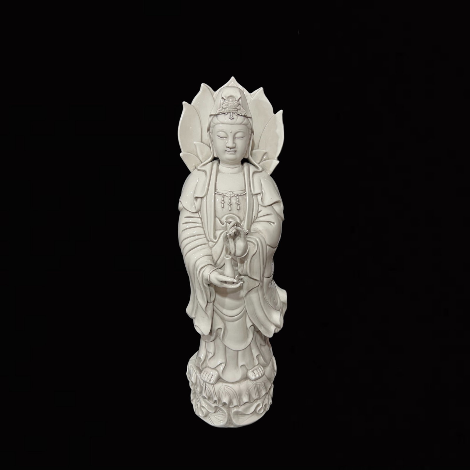 A Solemn Blance-De-Chine Statue of Avalokitesvara (1 of 5)