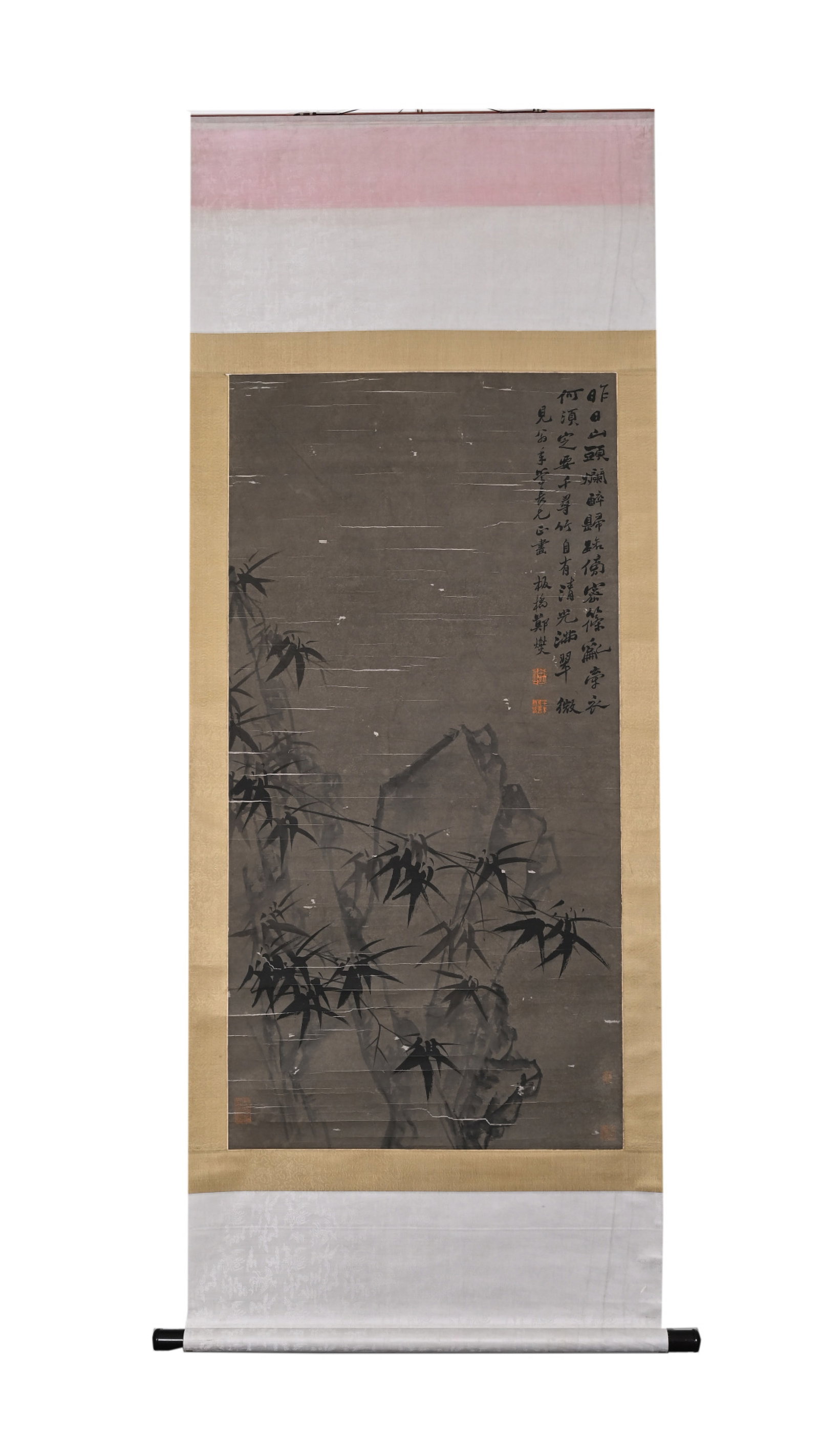 A Chinese Vertical Scroll Ink Painting of Bamboo on Paper (1 of 9)