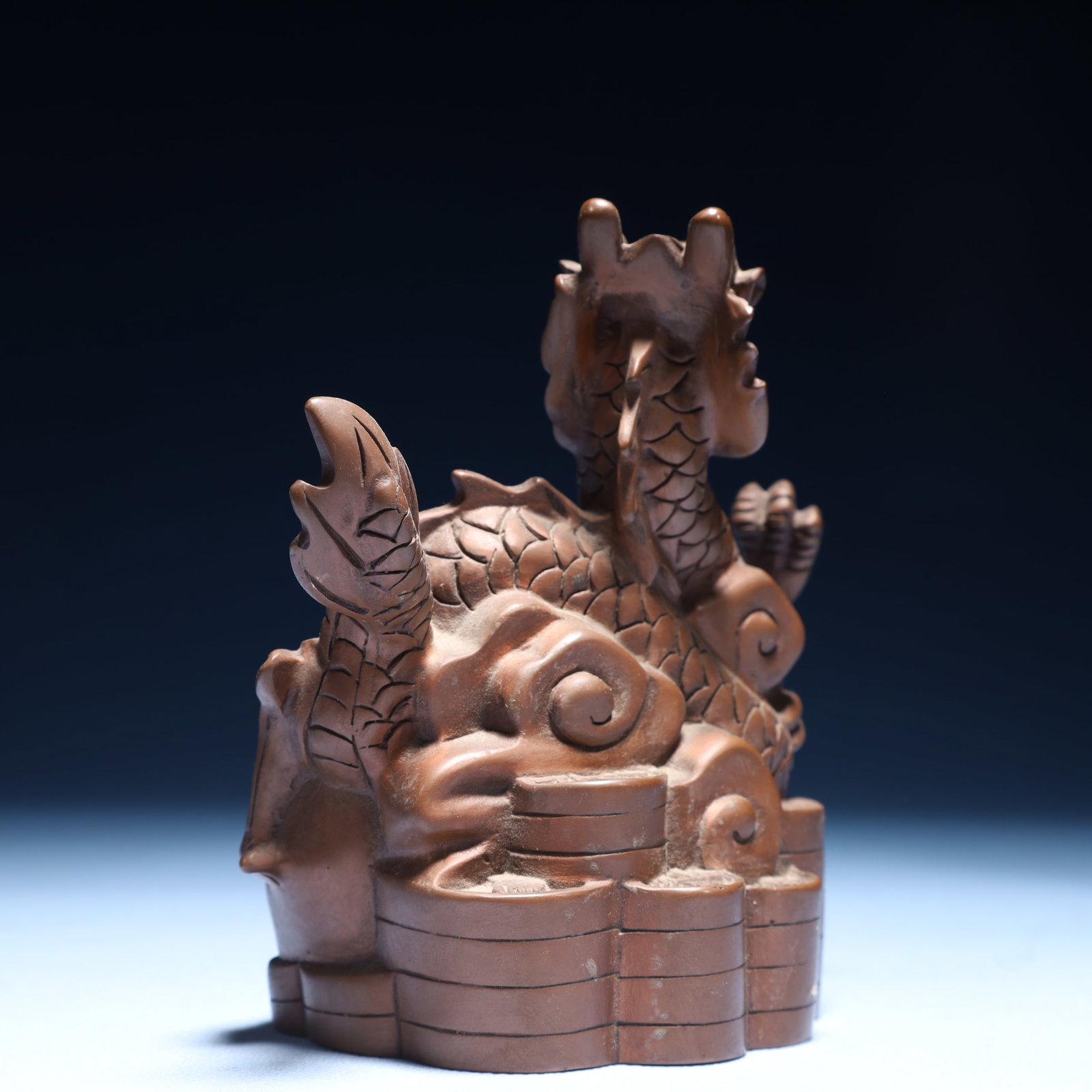 An Exquisite Bronze Auspicious Cloud and Dragon Ornament - 5