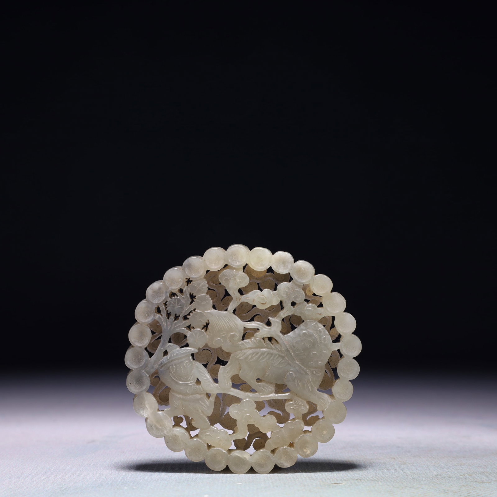 An Exquisite White Jade Character and Story Pattern Pendant: An Exquisite White Jade Character and Story Pattern Pendant,Qing Dynasty,China,Size:2.8inx0.4inx2.8in,Weight:88.4g 白玉人物故事纹佩,中国