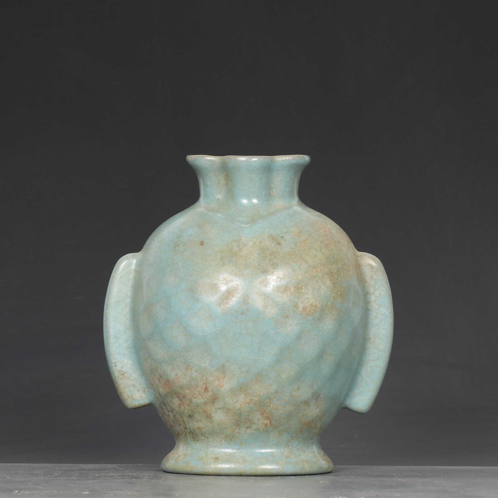 An Exquisite Ru yao Fish Pattern Double-Ears Vase - 6