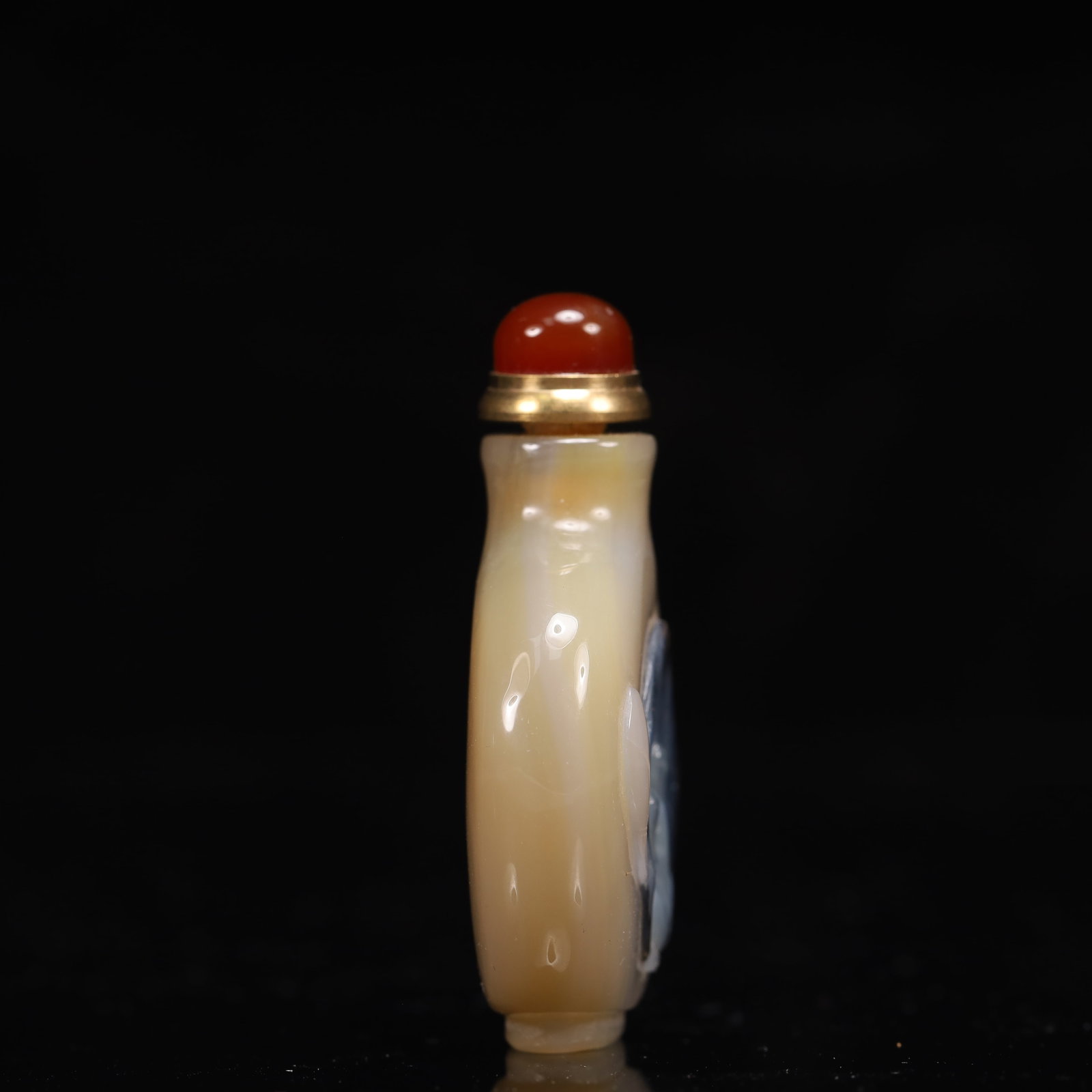 An Exquisite Agate Frog Pattern Snuff Bottle - 4