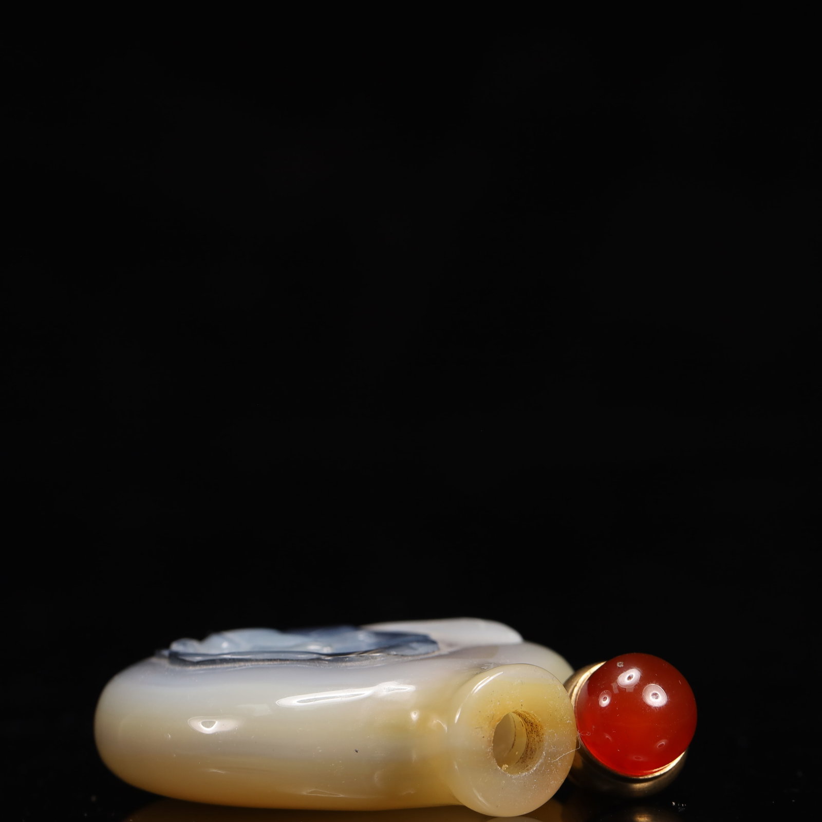 An Exquisite Agate Frog Pattern Snuff Bottle - 8