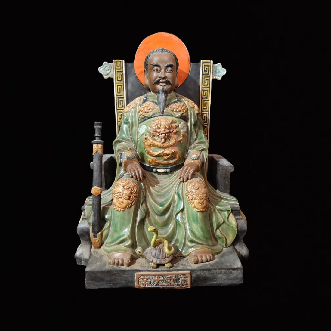 A Huge Shiwan yao Figure Ornament: A Huge Shiwan yao Figure Ornament,the Republic of China,Size:12.6inx10.6inx17.1in 石湾窑人物摆件,中国民国时期