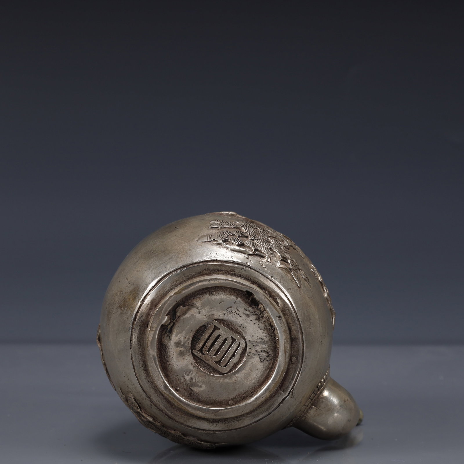 An Exquisite Silver-Plated Bronze Crane Pattern Ewer - 11