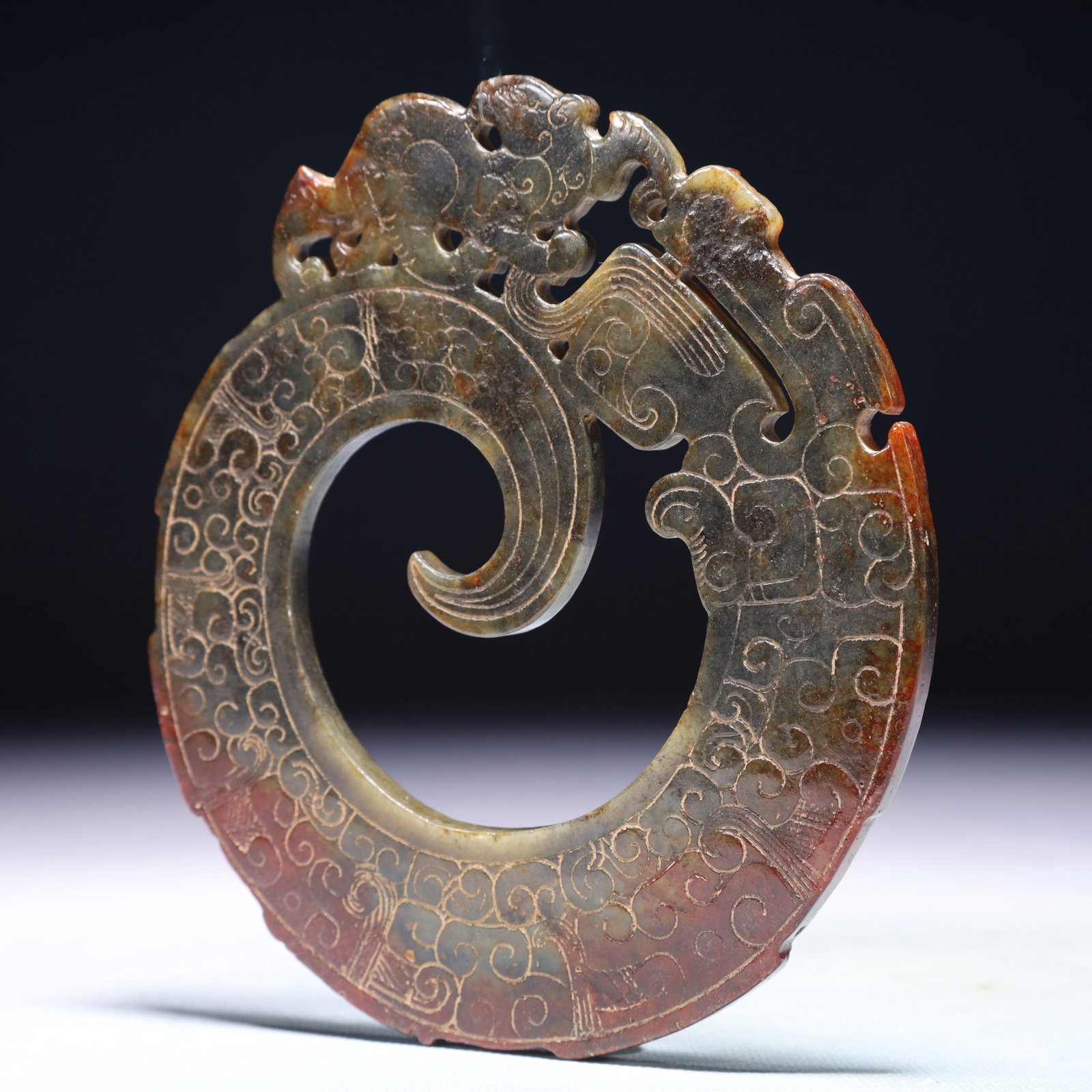 An Exquisite White Jade Auspicious Cloud Pattern Pendant - 4