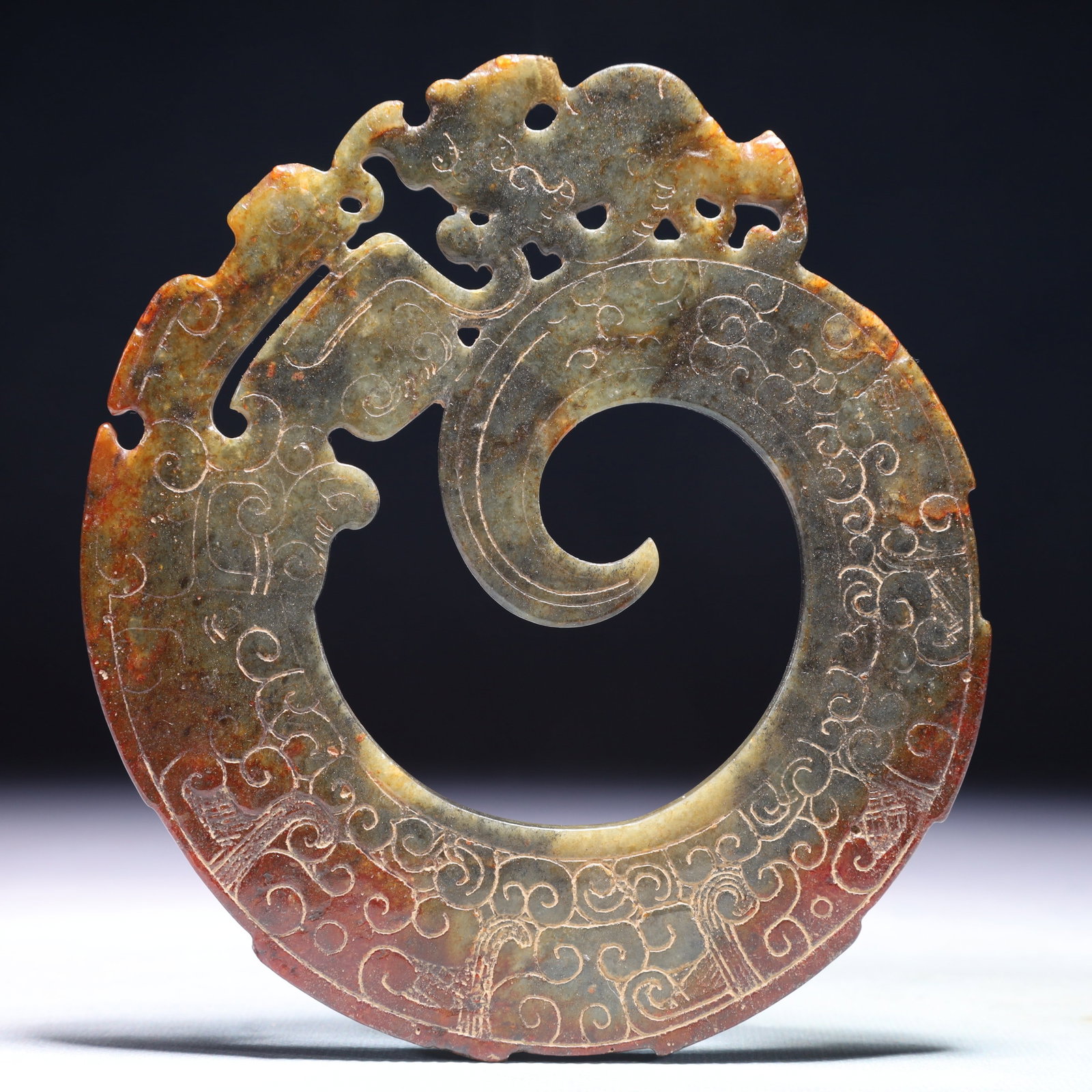 An Exquisite White Jade Auspicious Cloud Pattern Pendant - 6