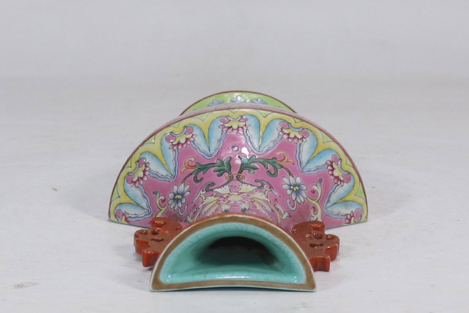 An Exquisite Ruby Red-Glazed Landscape Pattern Double-Ears Vase - 7
