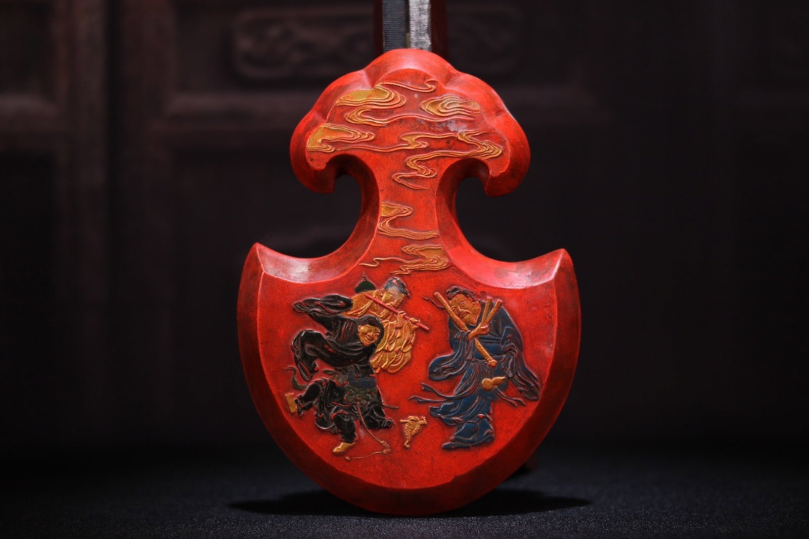 An Exquisite Cinnabar Landscape Pattern Ornament - 7