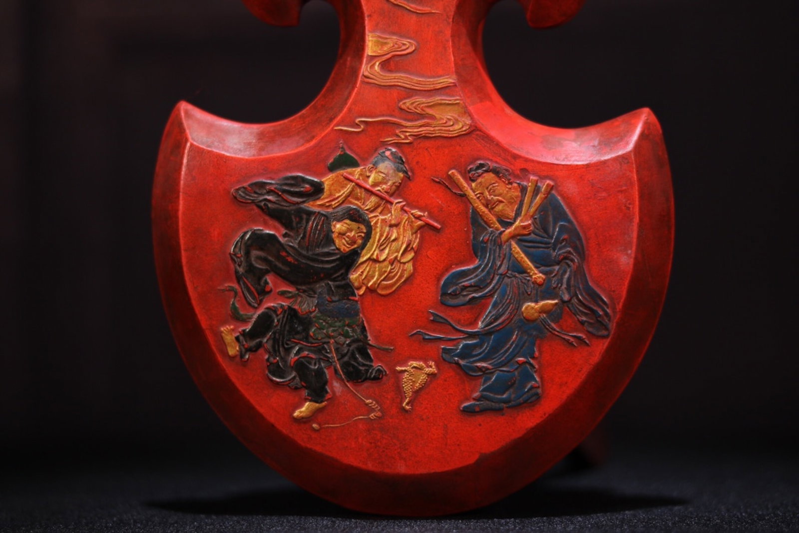 An Exquisite Cinnabar Landscape Pattern Ornament - 9