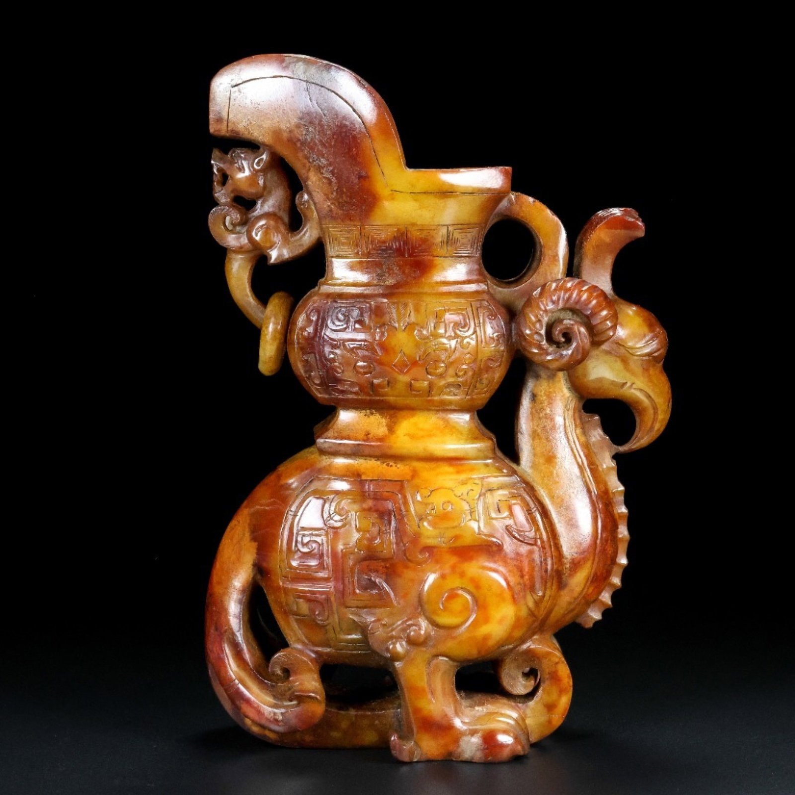 An Exquisite White Jade Phoenix Goblet (1 of 8)