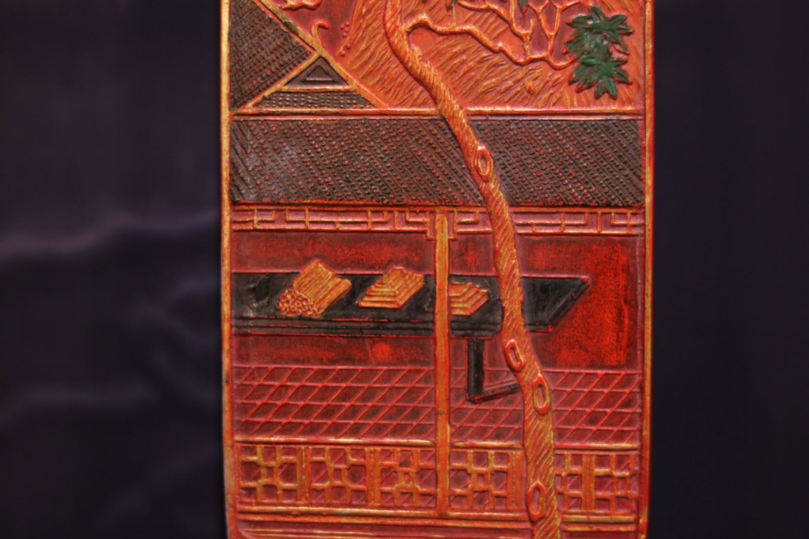 An Exquisite Cinnabar Landscape Pattern Ornament - 4