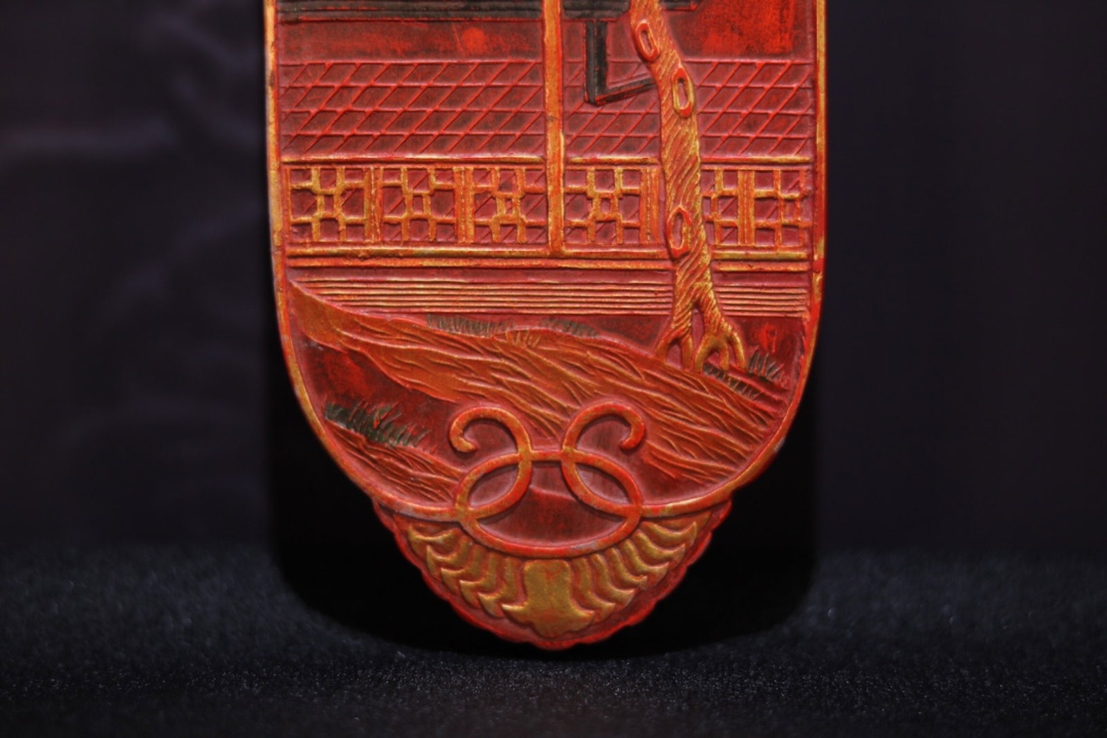 An Exquisite Cinnabar Landscape Pattern Ornament - 5