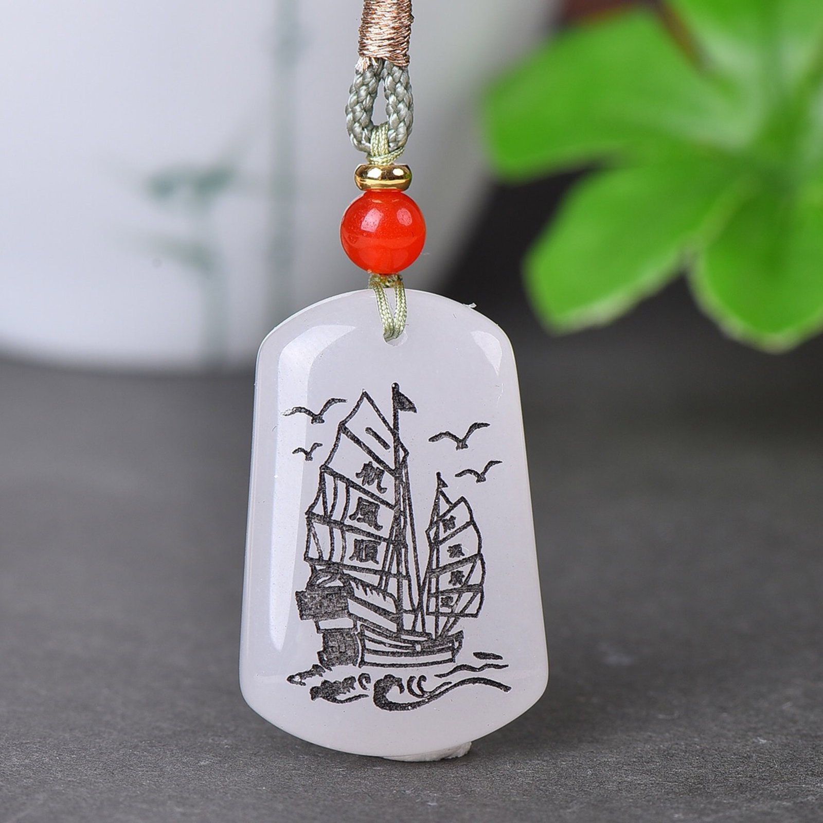 An Exquisite White Jade Seawater Pattern Pendant: An Exquisite White Jade Seawater Pattern Pendant,Size:21mmx32mm 白玉海水纹挂件
