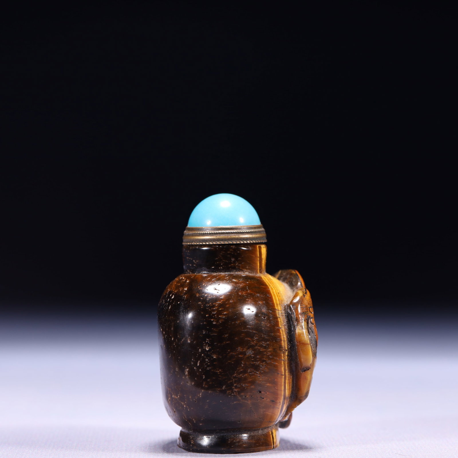 An Exquisite Agate Golden Toad Pattern Snuff Bottle - 4