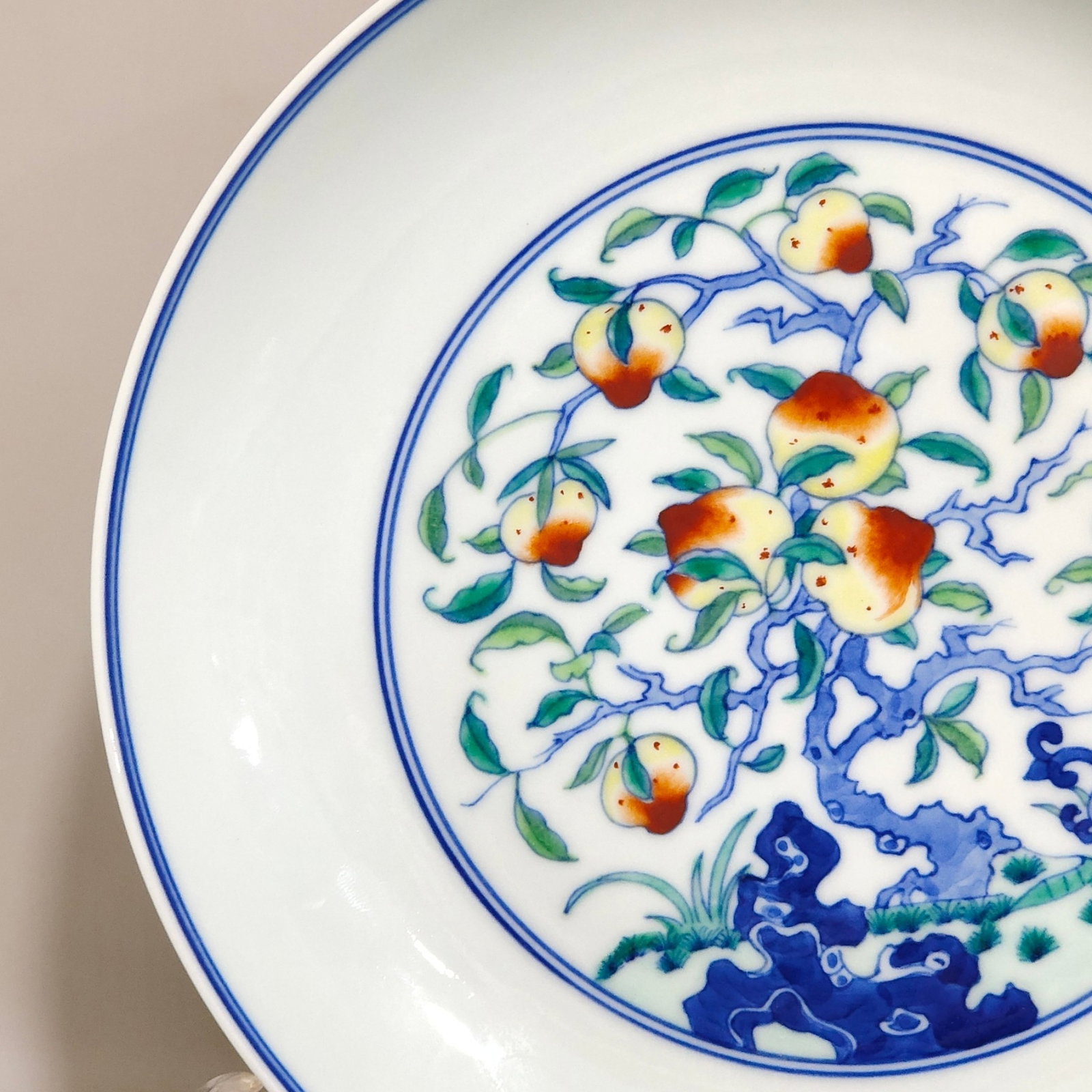 An Exquisite Doucai Crane Pattern Plate - 3