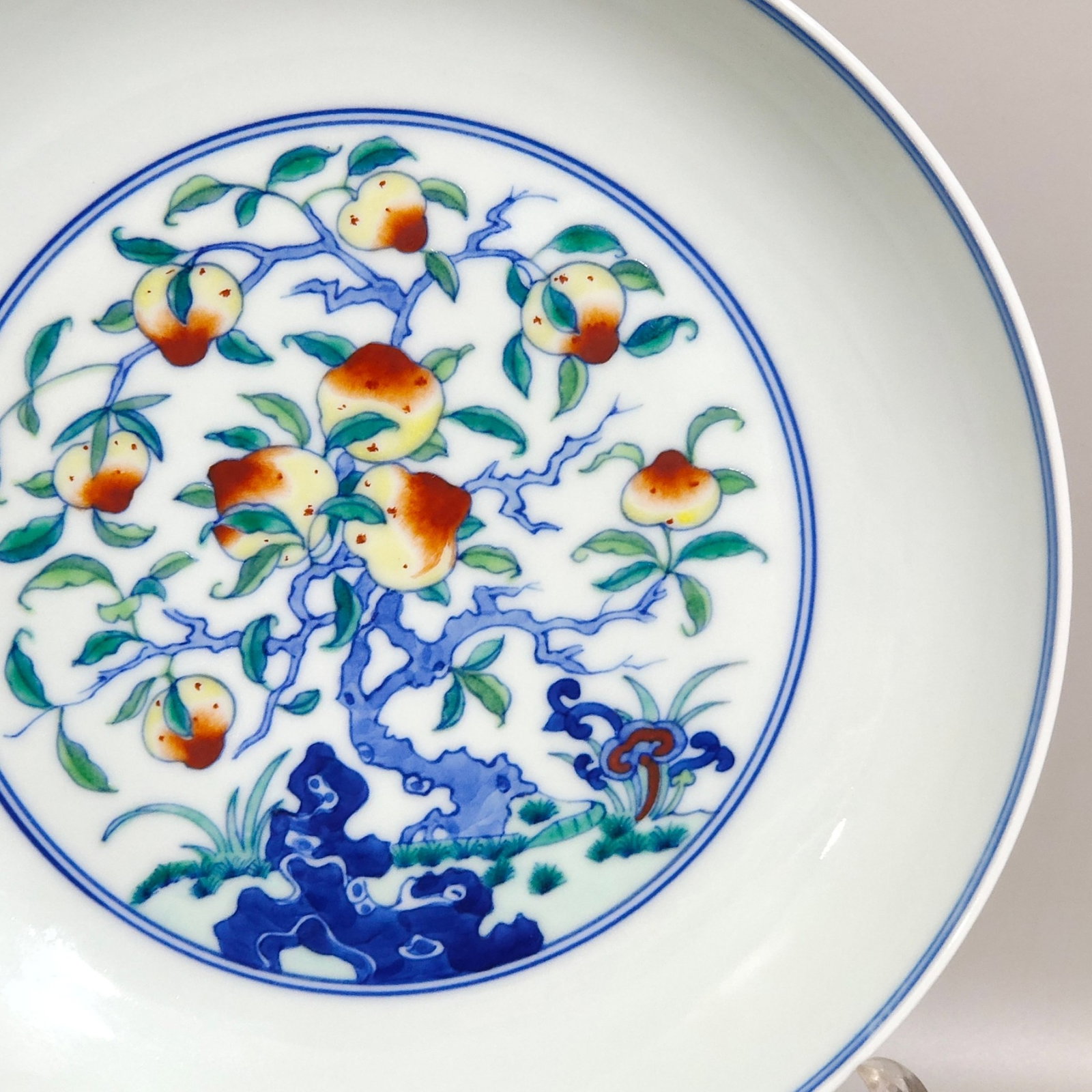 An Exquisite Doucai Crane Pattern Plate - 5