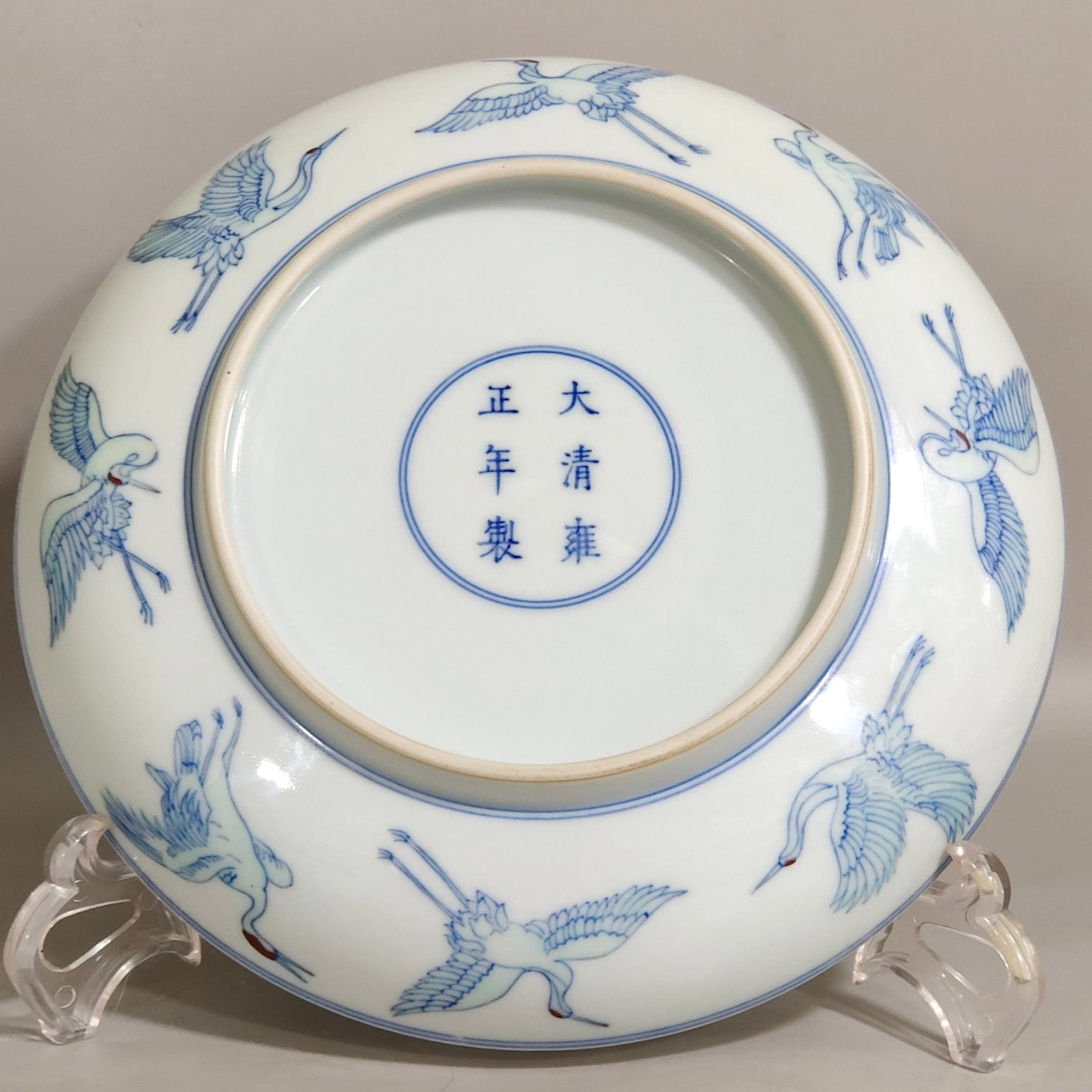 An Exquisite Doucai Crane Pattern Plate - 7