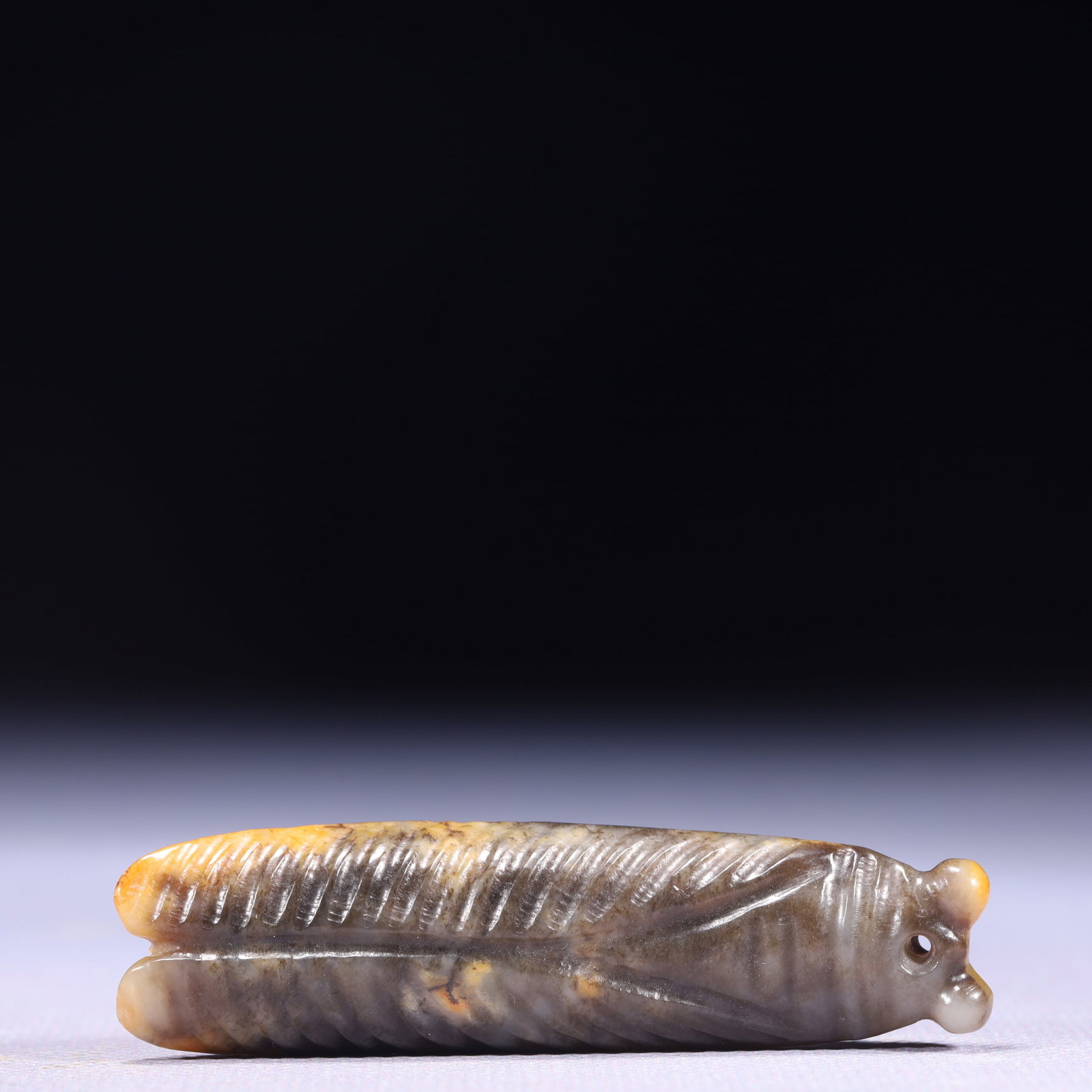 An Exquisite Archaic Jade Cicada Ornament: An Exquisite Archaic Jade Cicada Ornament,Ancient Time,China,Size:2.8inx0.6inx0.4in,Weight:24g 高古玉蝉摆件,中国远古时期