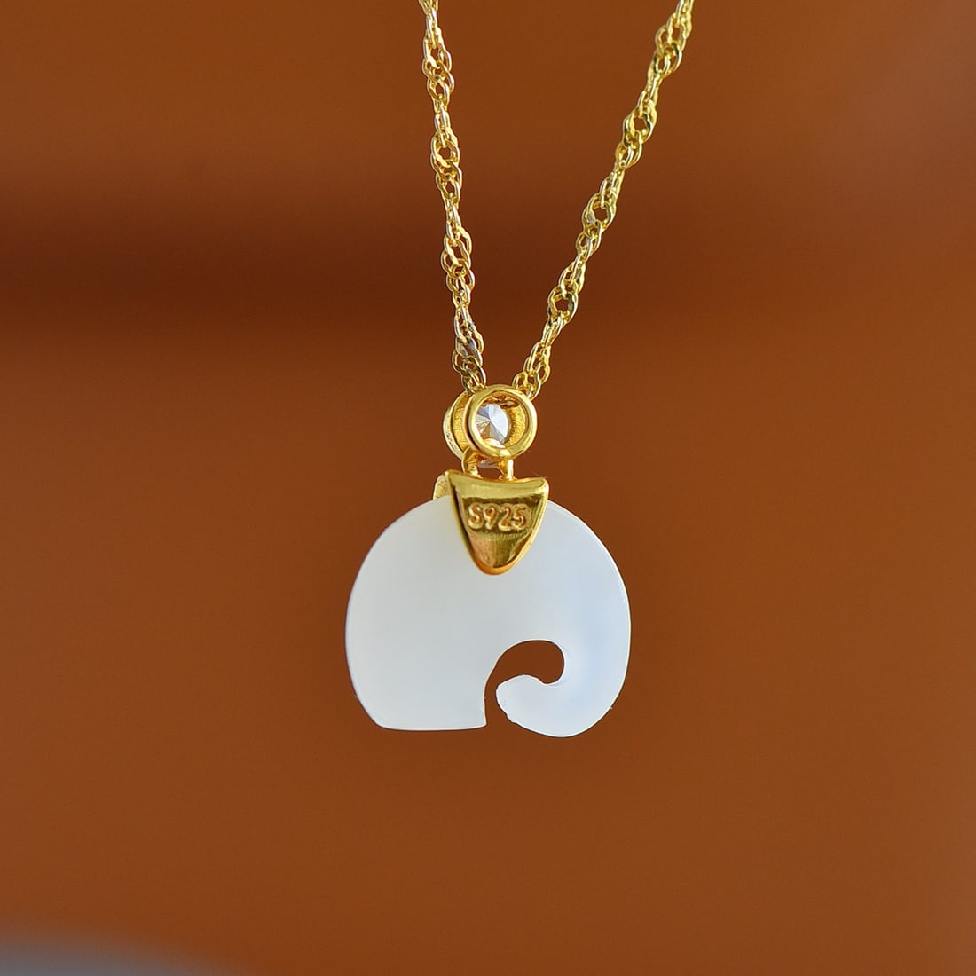 A Sterling Silver and White Jade 'Ruyi' Lock Pendant (1 of 6)