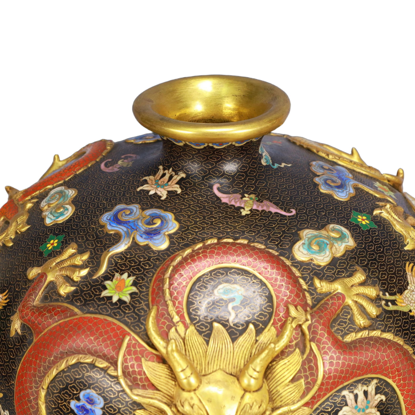 A Rare Cloisonne Dragon Pattern Vase - 2