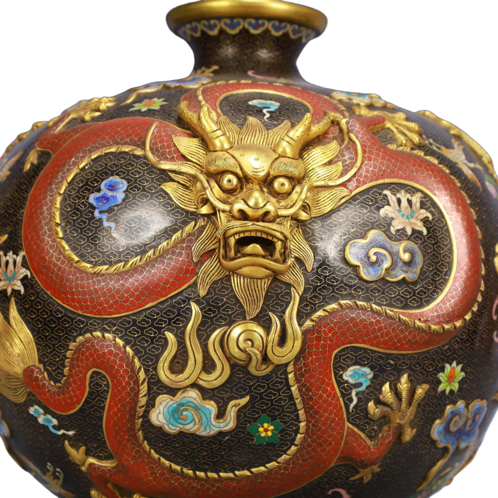 A Rare Cloisonne Dragon Pattern Vase - 3