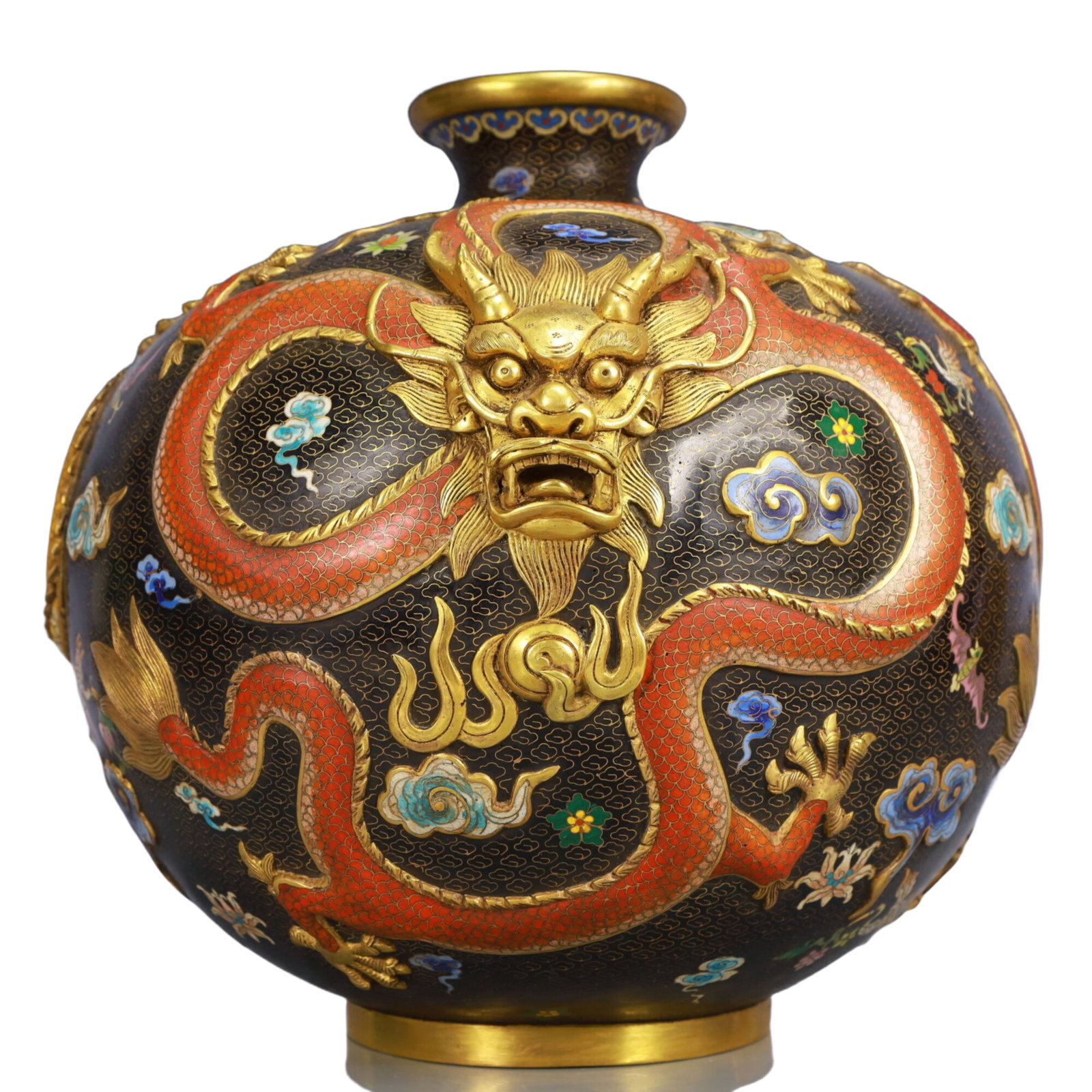 A Rare Cloisonne Dragon Pattern Vase - 5