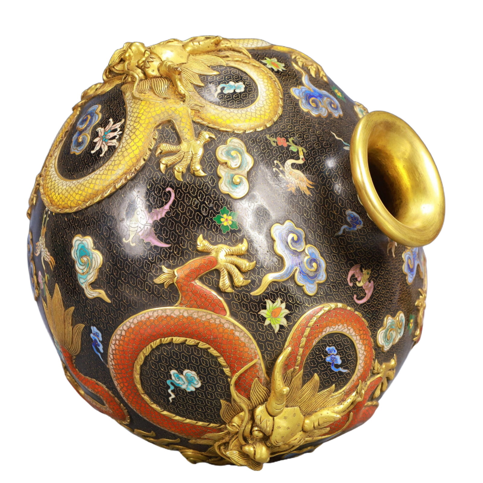 A Rare Cloisonne Dragon Pattern Vase - 6