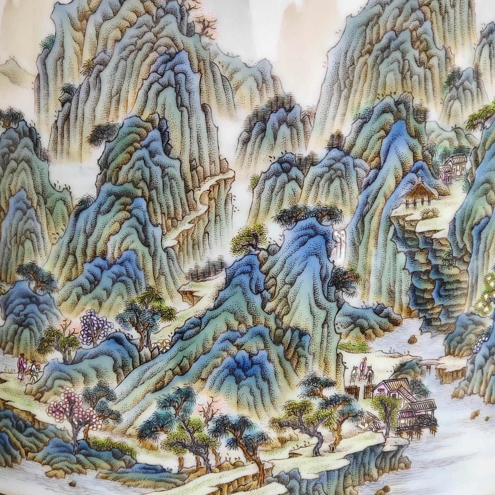 An Exquisite Enamel Landscape Pattern Brush Pot - 5