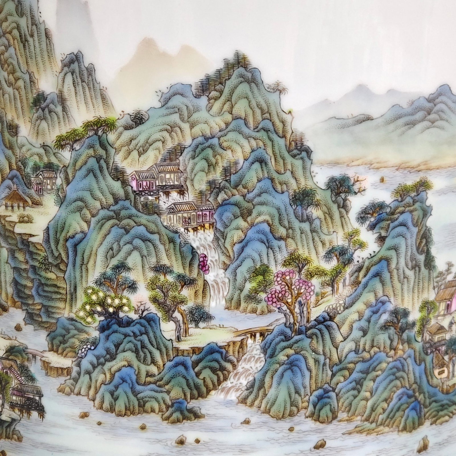 An Exquisite Enamel Landscape Pattern Brush Pot - 7
