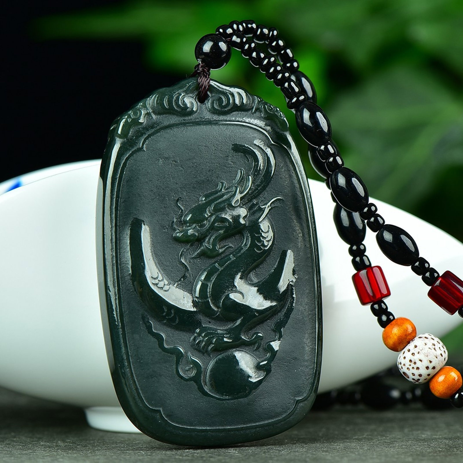 An Exquisite Jasper Dragon Pattern Pendant - 3