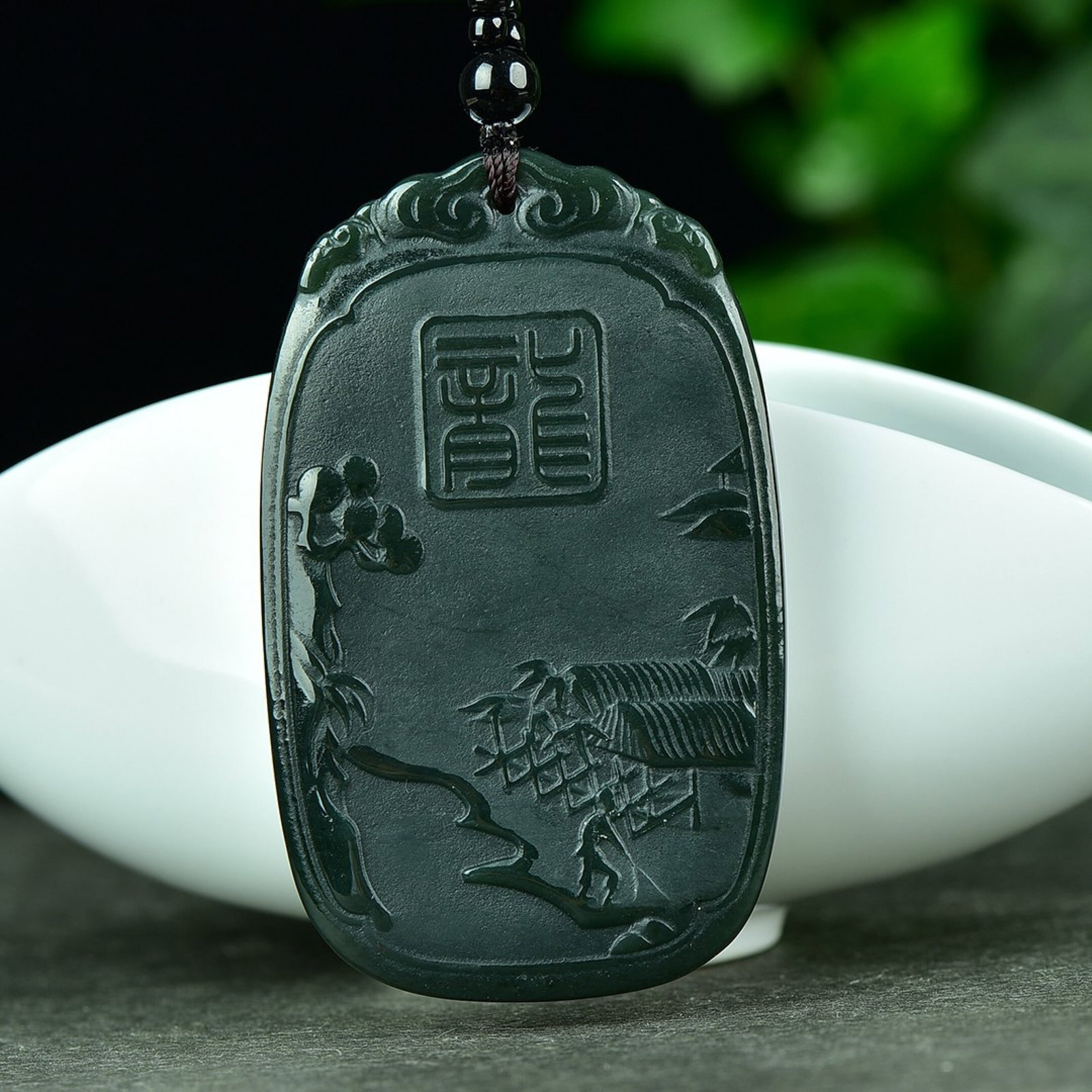 An Exquisite Jasper Dragon Pattern Pendant - 5