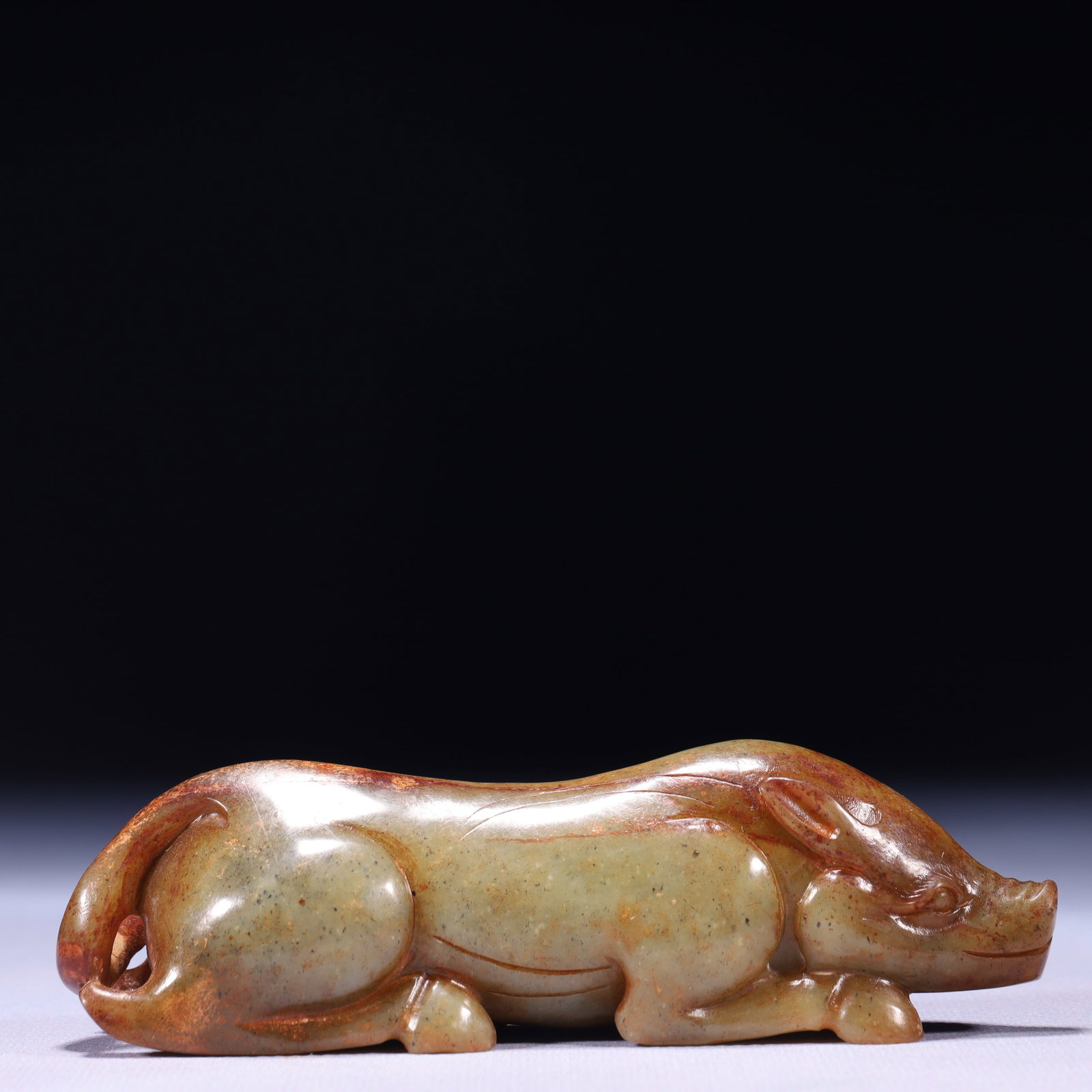 An Exquisite Archaic Jade Pig Ornament (1 of 13)