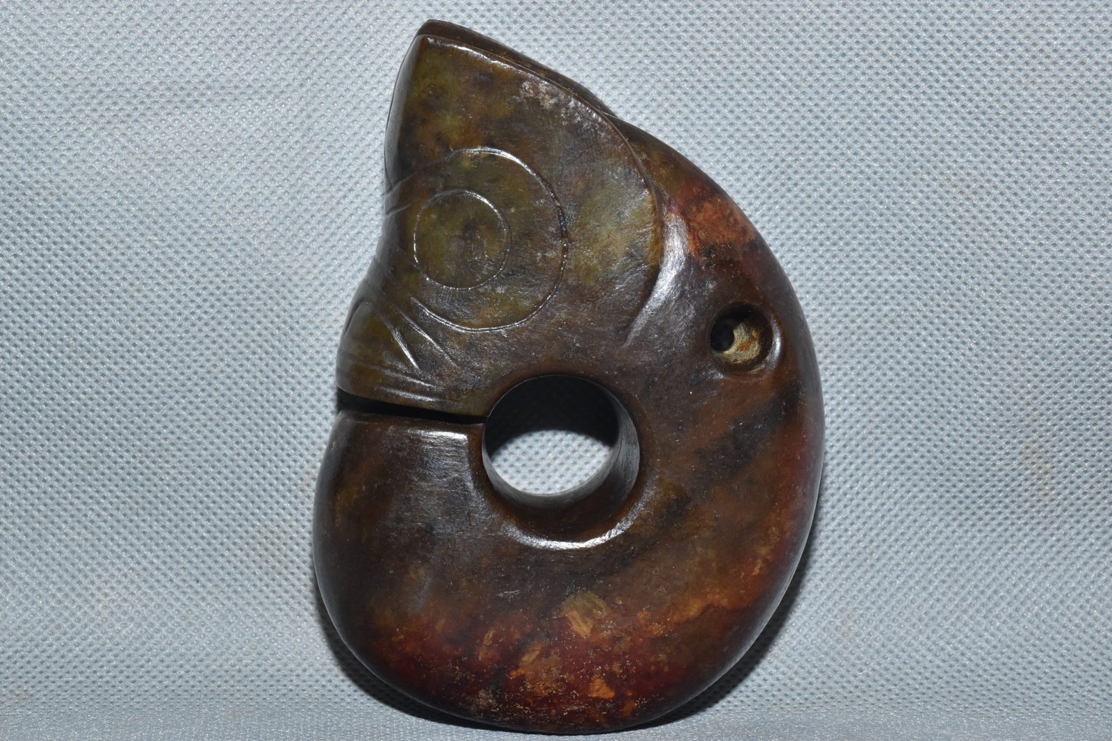 A Fine White Jade Pig-Dragon: A Fine White Jade Pig-Dragon,Hongshan Culture,Dimensions:3.1inx 3.9in,Weight:470g,白玉猪龙,红山文化