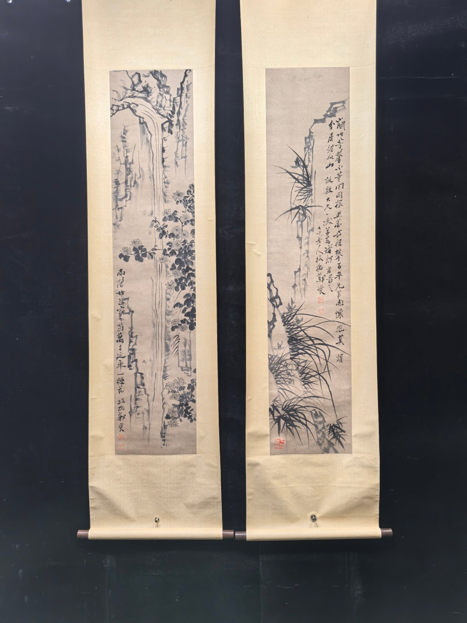 Chinese Ink Bamboo Hanging Scroll,Ink on Paper: Chinese Ink Bamboo Hanging Scroll,Ink on Paper,Zheng Banqiao,Without frame