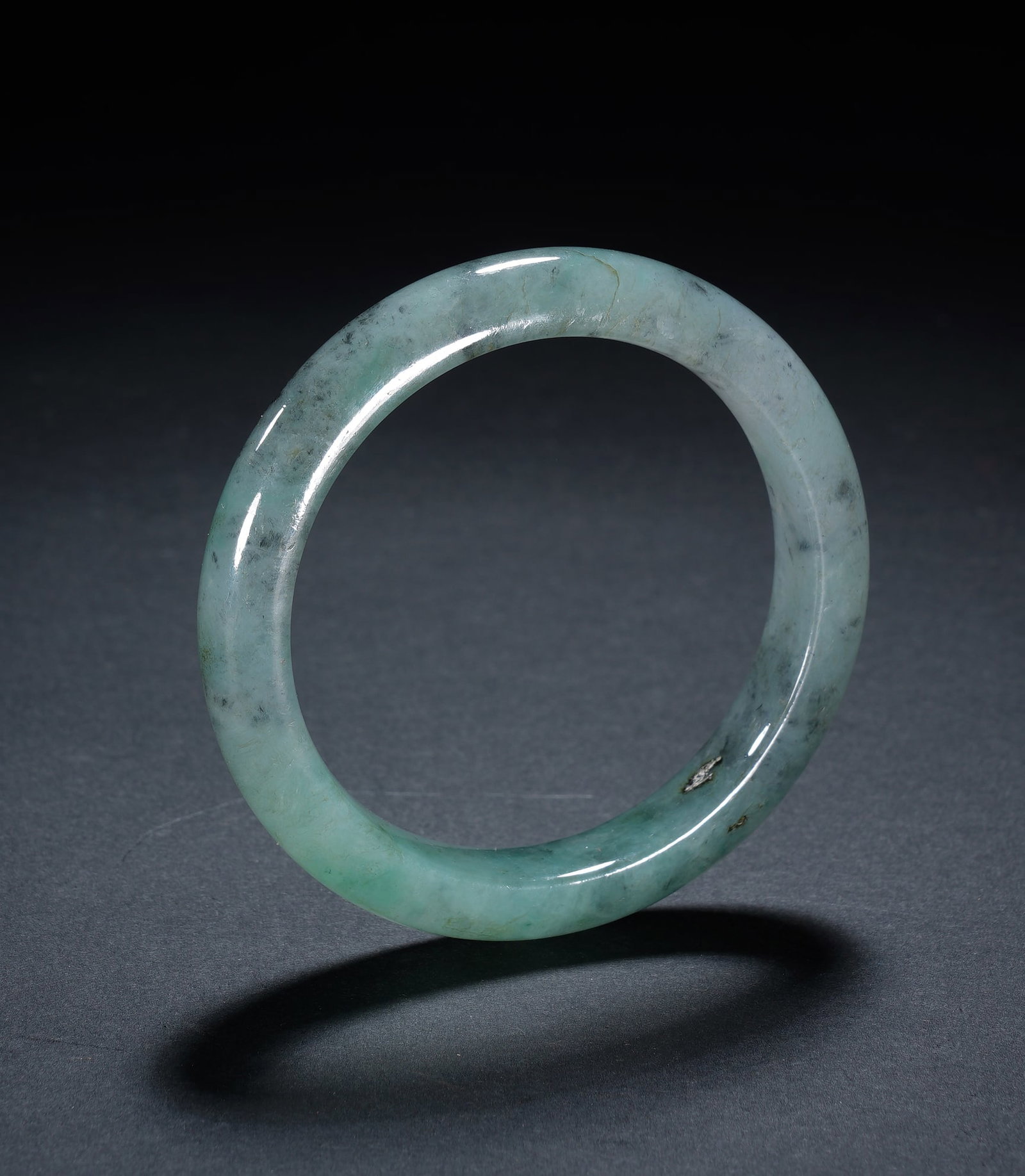An Exquisite Floating Flower Jadeite Bangle - 2